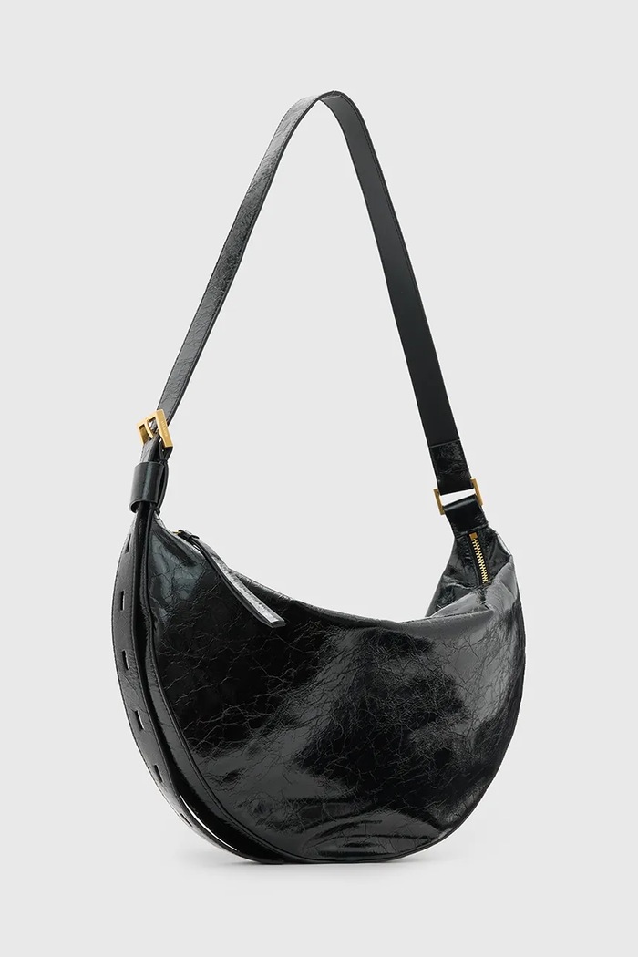 Doplňky Kožená kabelka AllSaints HALF MOON W020XZ černá