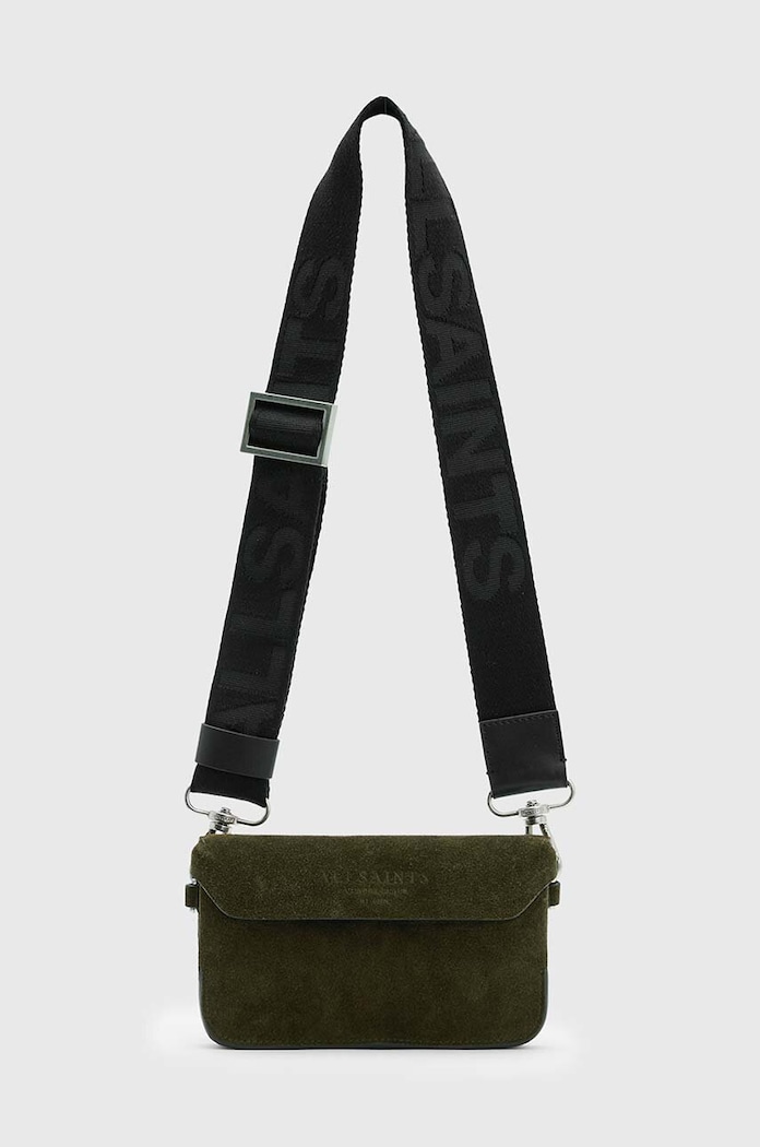 Semišová kabelka AllSaints ZOE semišová kůže černá W235XB