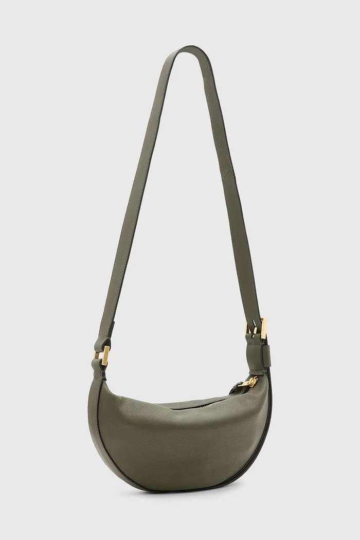 Doplňky Kožená kabelka AllSaints HALF MOON W301XB zelená