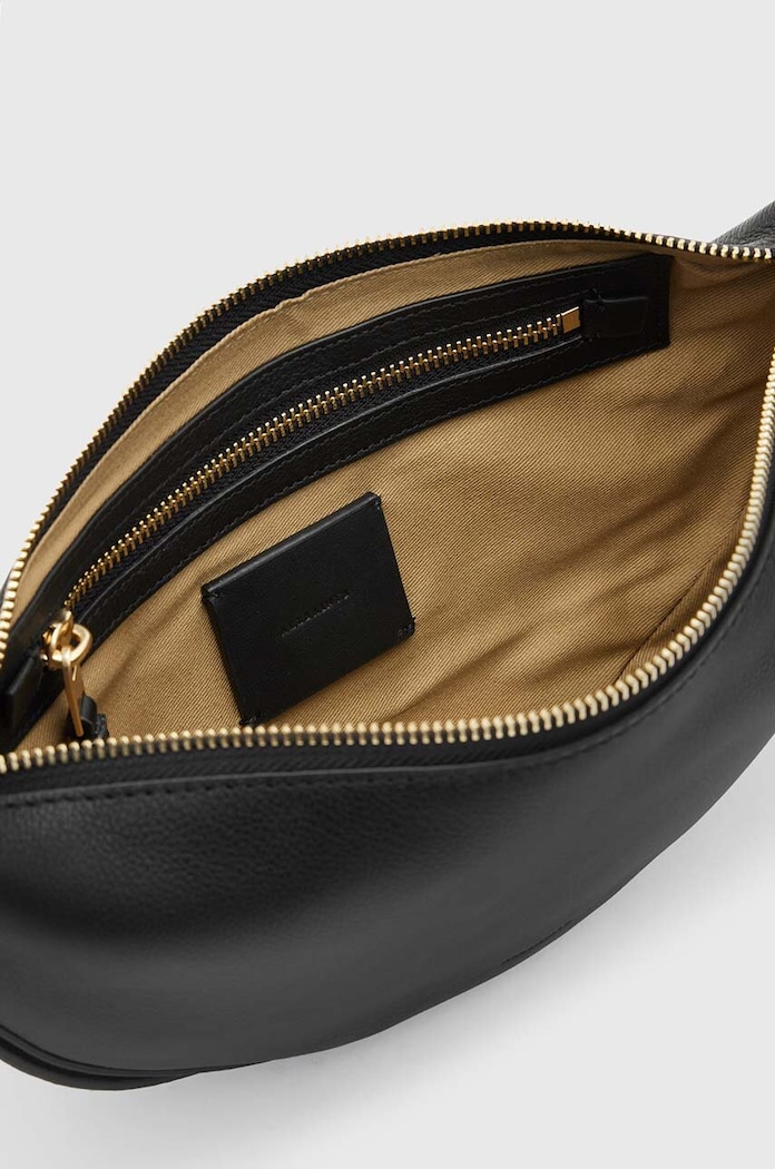 Δερμάτινη τσάντα AllSaints HALF MOON W301XB μαύρο