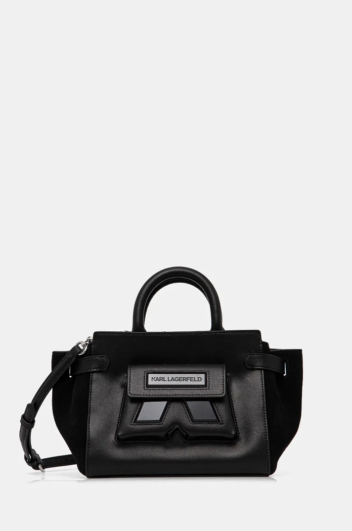 Karl Lagerfeld torebka skórzana skóra licowa czarny 246W3055