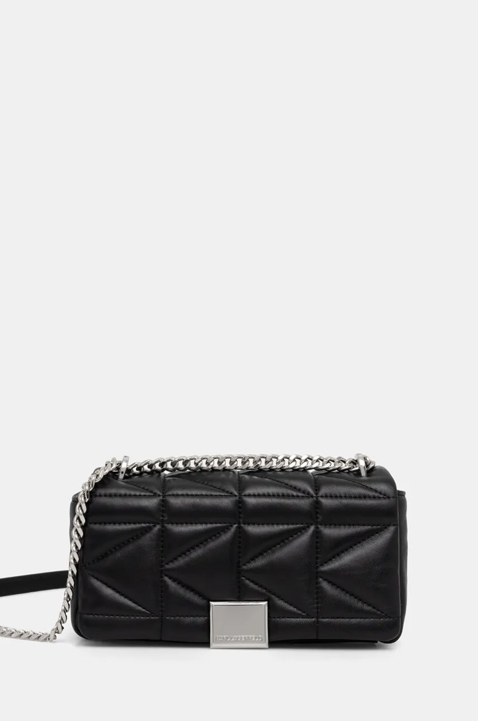 Karl Lagerfeld torebka skórzana skóra licowa czarny 246W3089