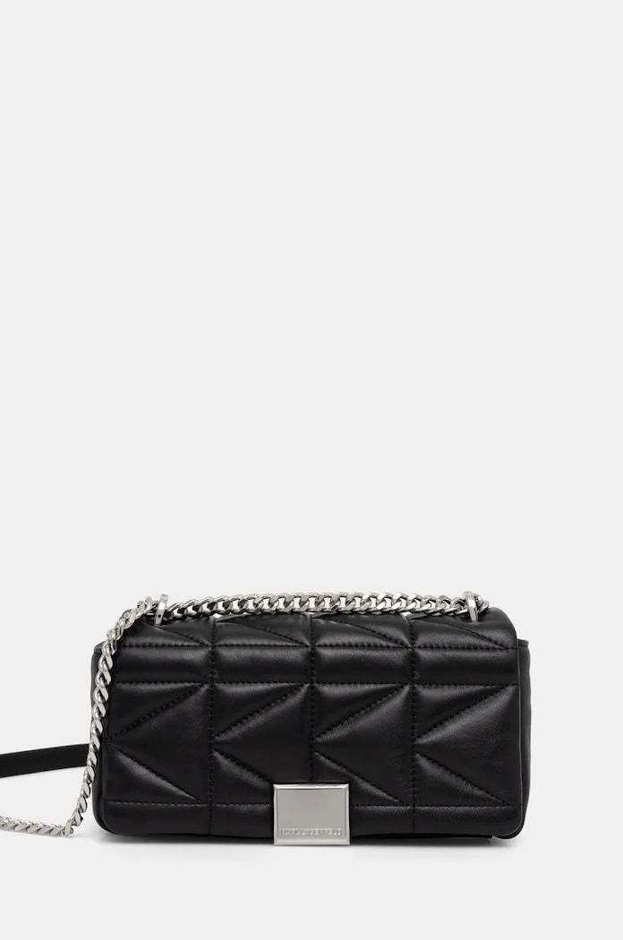 Karl Lagerfeld torebka skórzana skóra licowa czarny 246W3089