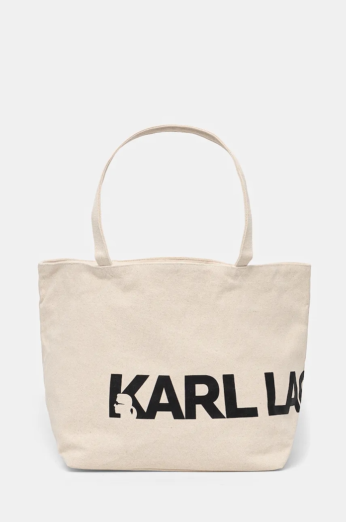 Karl Lagerfeld geanta de bumbac incape in A4 bej 246W3886