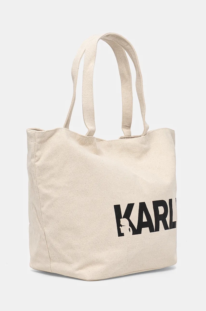 Karl Lagerfeld geanta de bumbac 246W3886 bej SS25