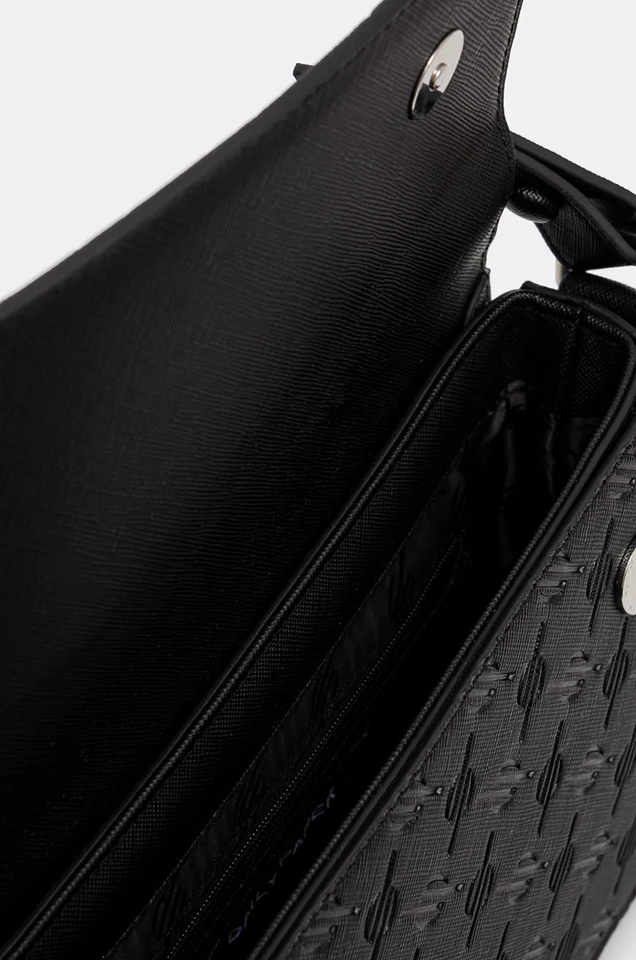 Poșetă Meru Monogram Bag Daily Paper negru 2321151
