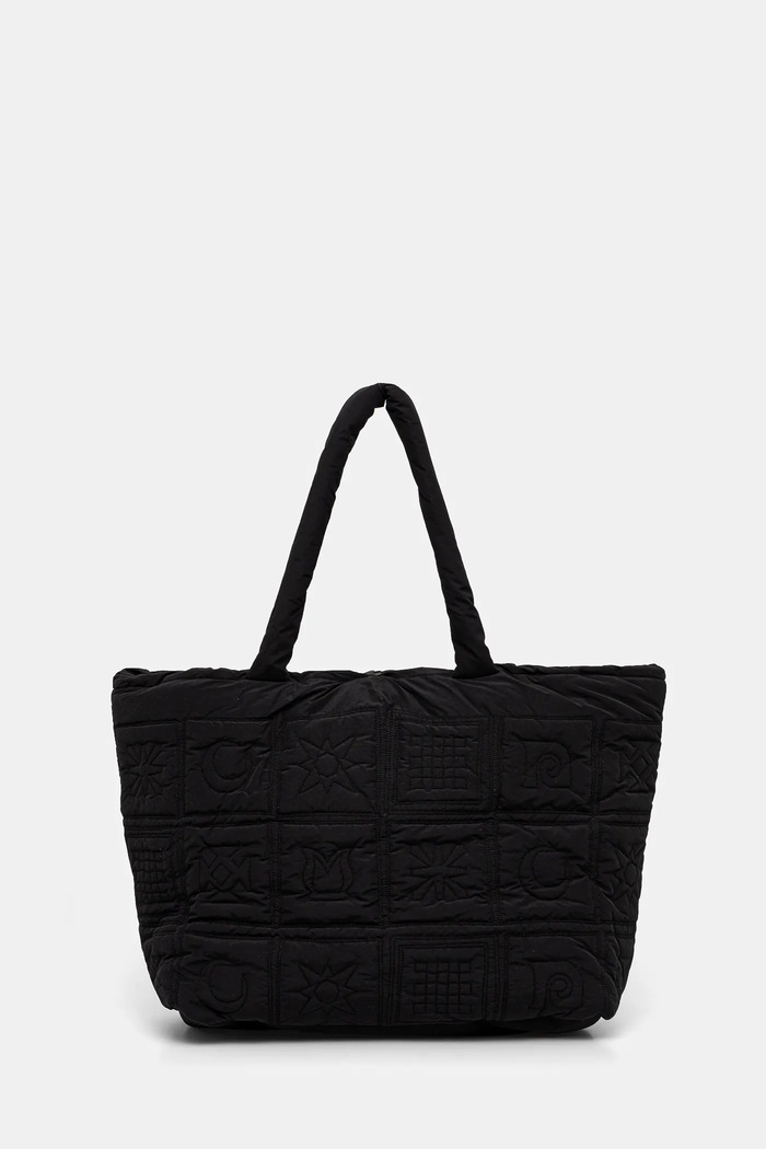 Kabelka Nanushka SOFT TOTE jemný vzor čierna NU24FWBT12451