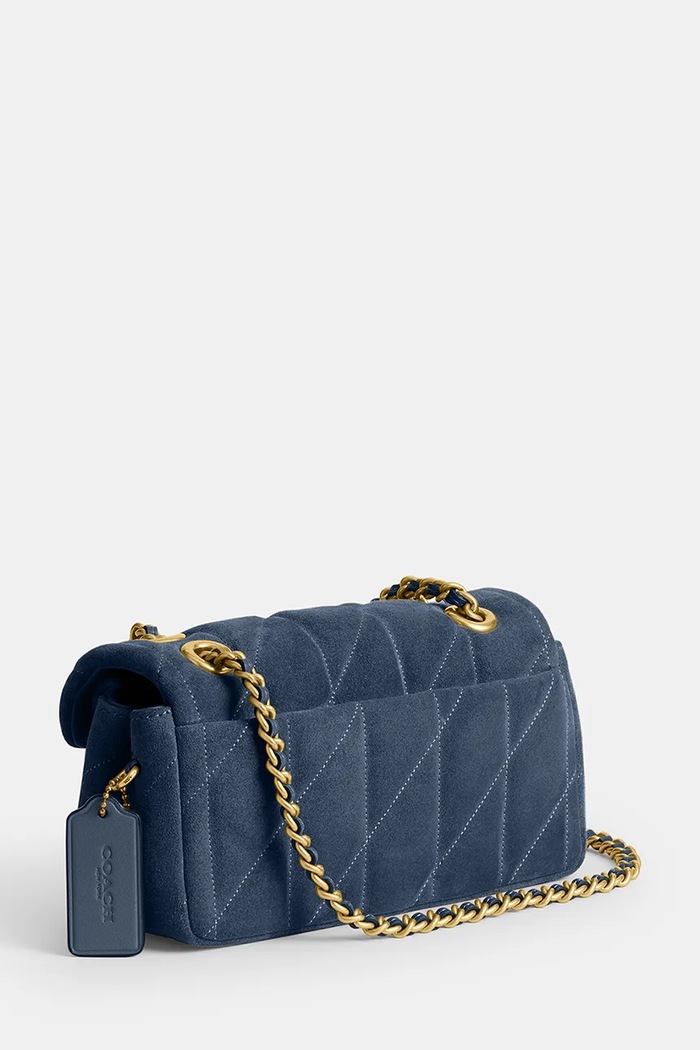 Accesorii Coach geantă de mână din piele întoarsă Tabby CW626 albastru