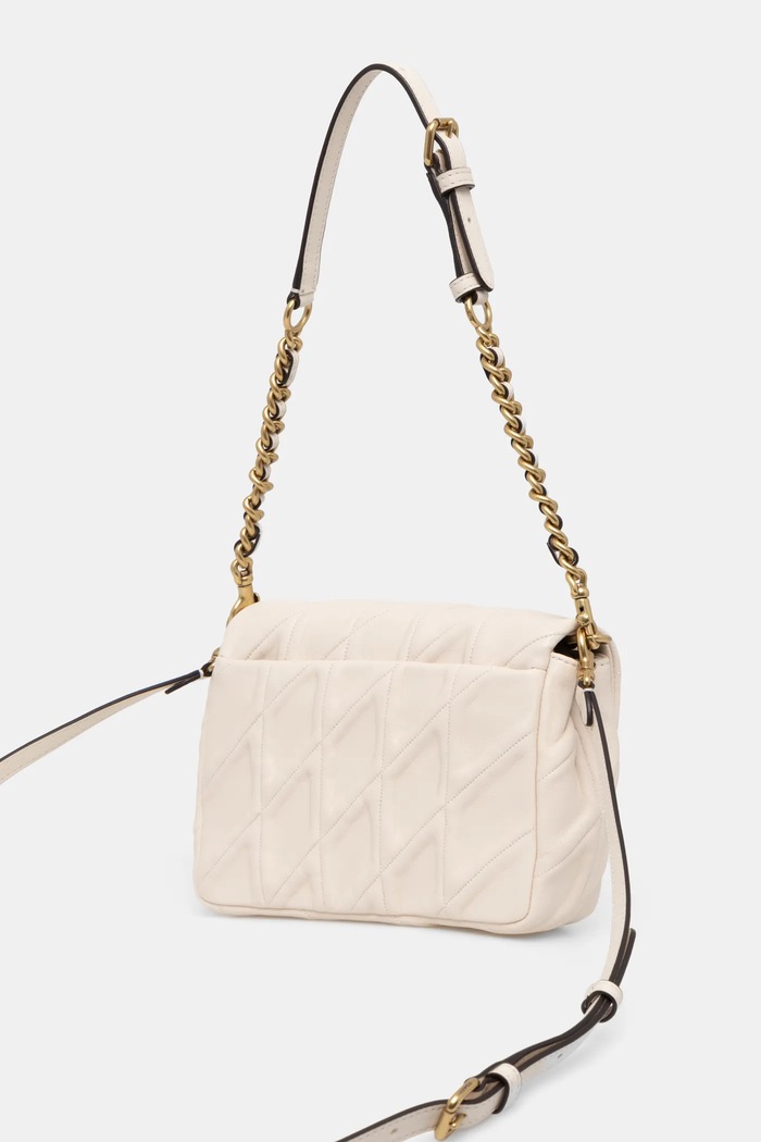 Doplňky Kožená kabelka Coach square tabby CW629 béžová