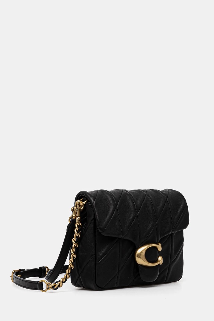Δερμάτινη τσάντα Coach square tabby CW629 μαύρο AW24