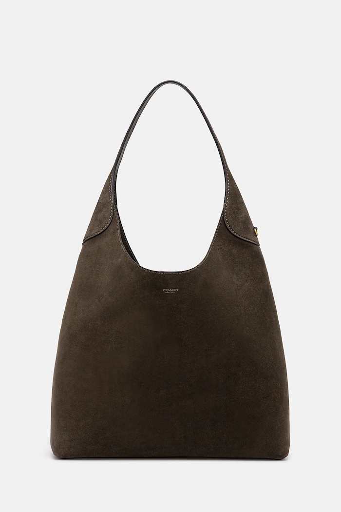 Coach geantă shopper femei din piele întoarsă Suade Brooklyn Shoulder Bag 39 uni verde CW636
