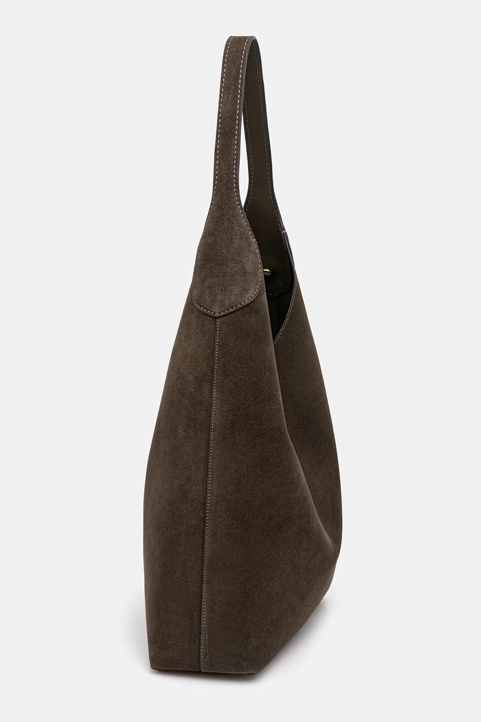 Coach geantă shopper femei din piele întoarsă Suade Brooklyn Shoulder Bag 39 CW636 verde SS26