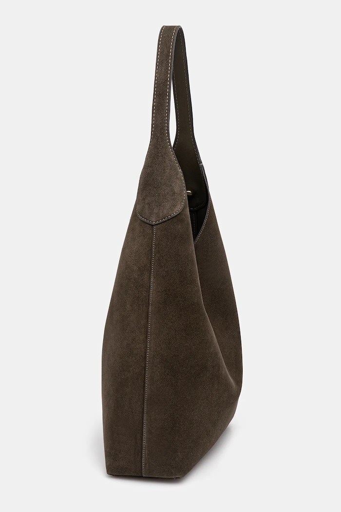 Coach geantă shopper femei din piele întoarsă Suade Brooklyn Shoulder Bag 39 CW636 verde SS26