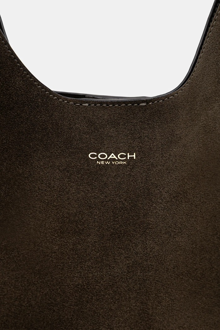 Coach geantă shopper femei din piele întoarsă Suade Brooklyn Shoulder Bag 39 verde CW636