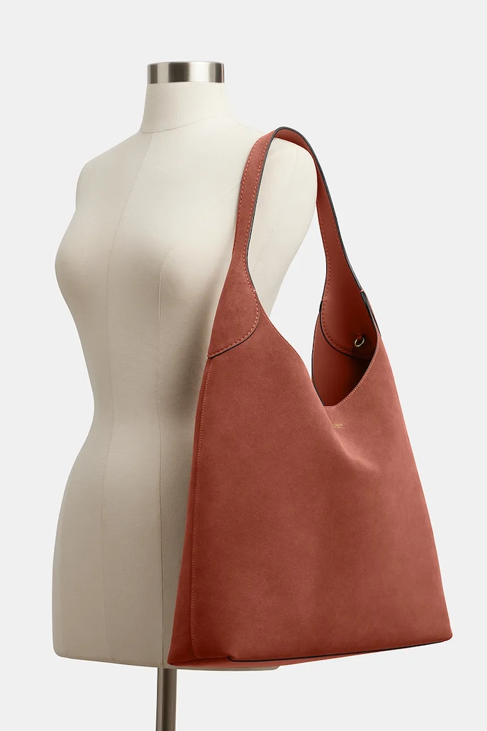 Coach geantă shopper femei din piele întoarsă Suade Brooklyn Shoulder Bag 39 CW636 maro