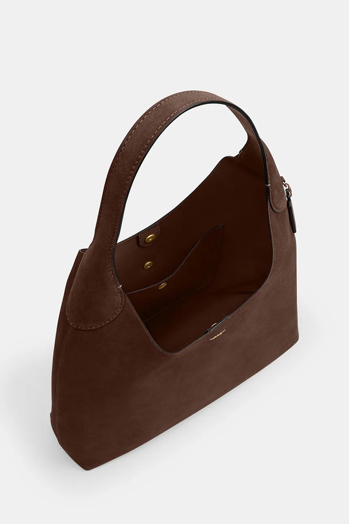 Akcesoria Coach Torebka shopper damska zamszowa Brooklyn Shoulder Bag 39 CW636 brązowy