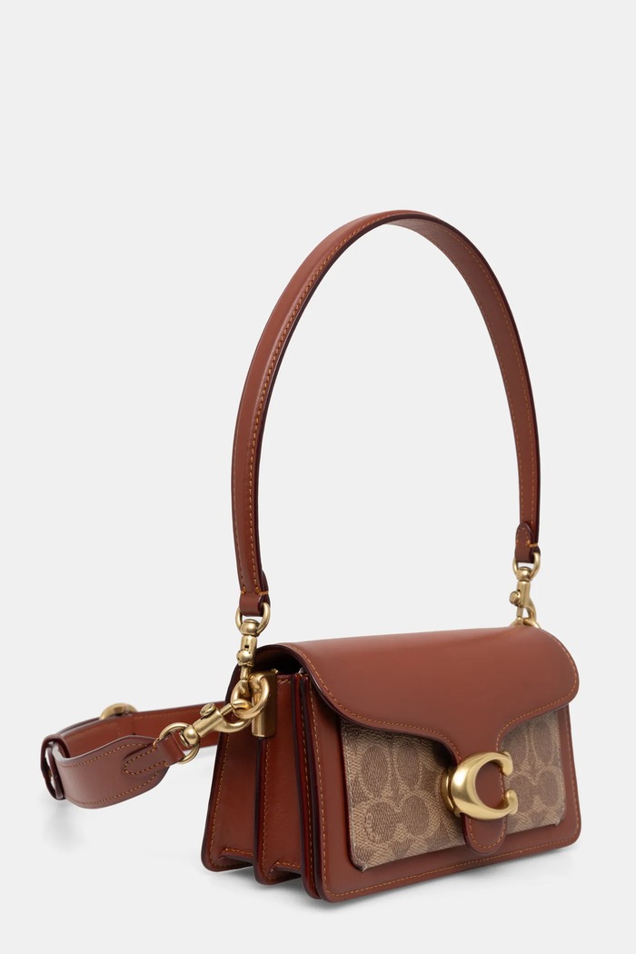 Δερμάτινη τσάντα Coach Tabby CY200 καφέ AA00