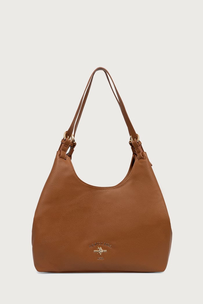 U.S. Polo Assn. Torebka hobo damska z imitacji skóry Stanford brązowy BIUSS8372WVP