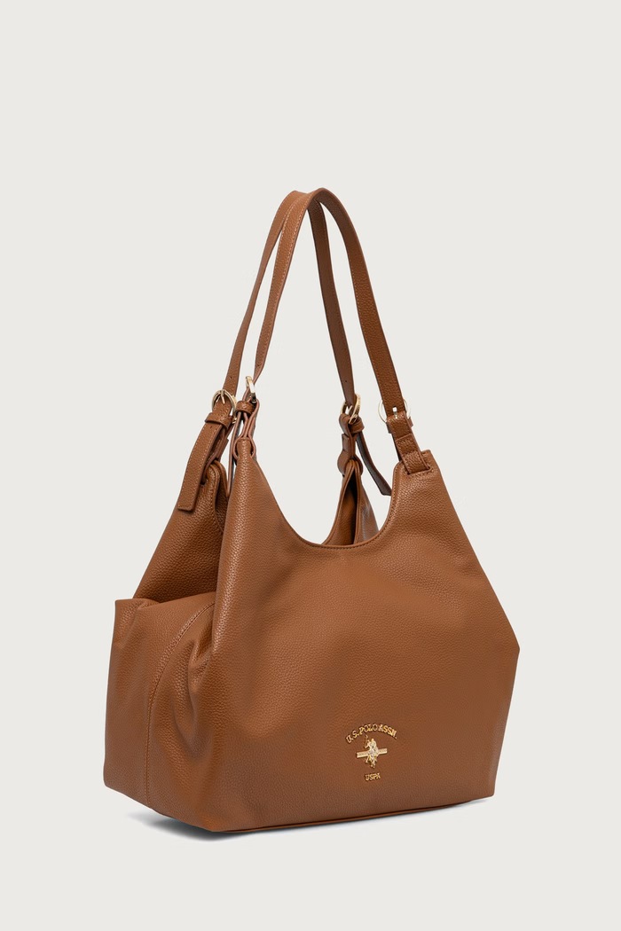 U.S. Polo Assn. Torebka hobo damska z imitacji skóry Stanford BIUSS8372WVP brązowy AA00