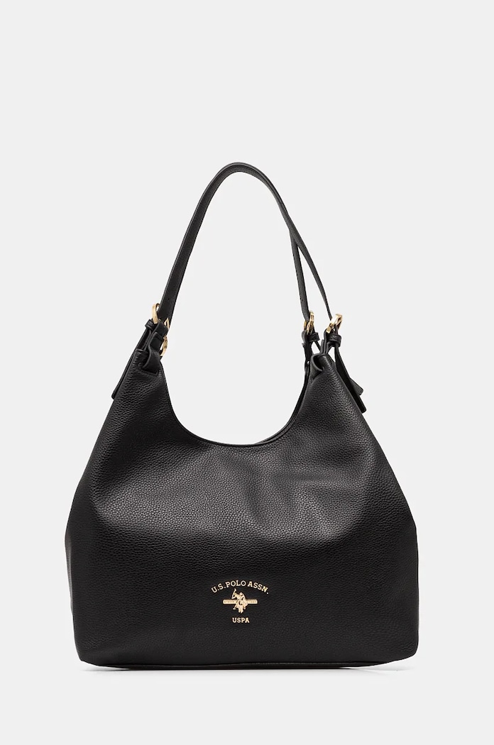 U.S. Polo Assn. torebka hobo damska z imitacji skóry Stanford mieści A4 czarny BIUSS8372WVP