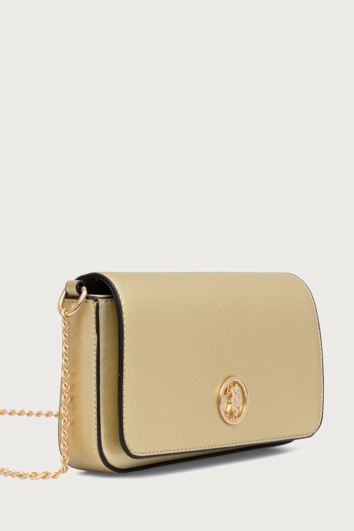U.S. Polo Assn. Crossbody kabelka dámska z imitácie kože Ceremony BEUQC6456WVP zlatá AA00