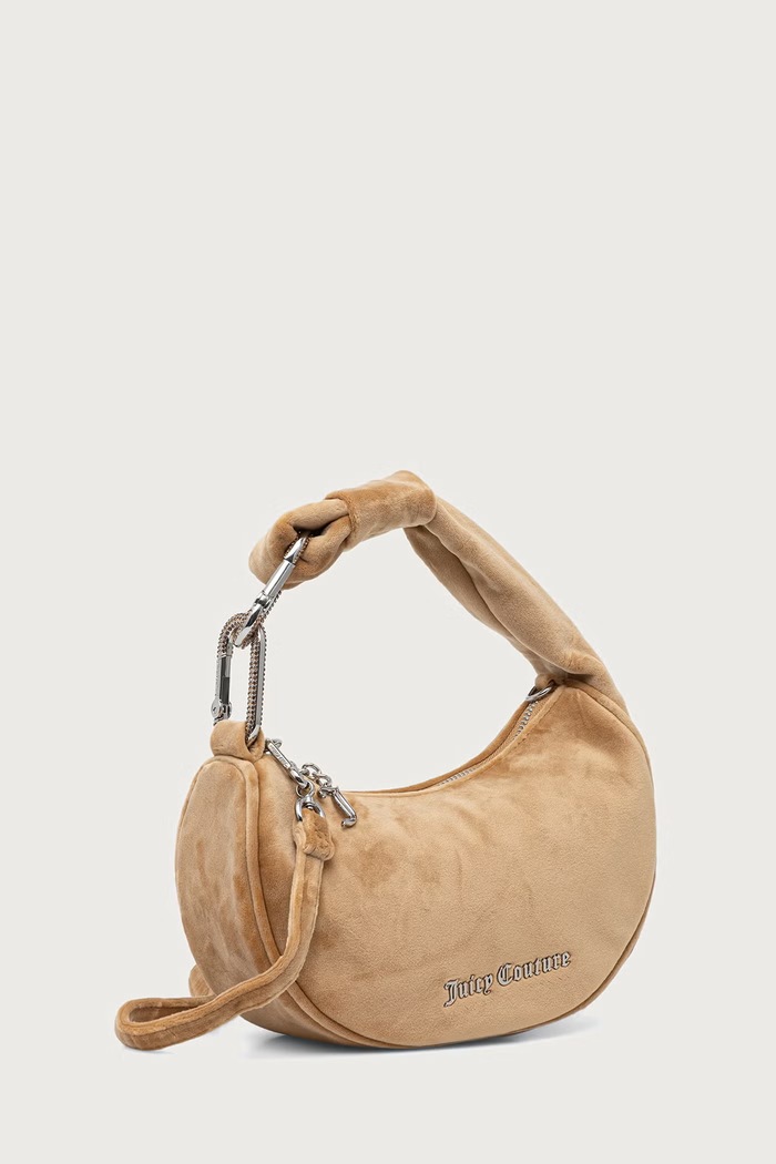 Juicy Couture Mala torba hobo za žene od velura Blossom BIJL55311WPO bež SS26