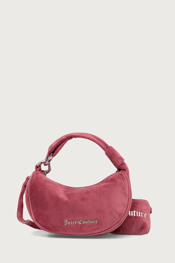Juicy Couture Mala torba hobo za žene od velura Blossom roza BIJL55311WPO