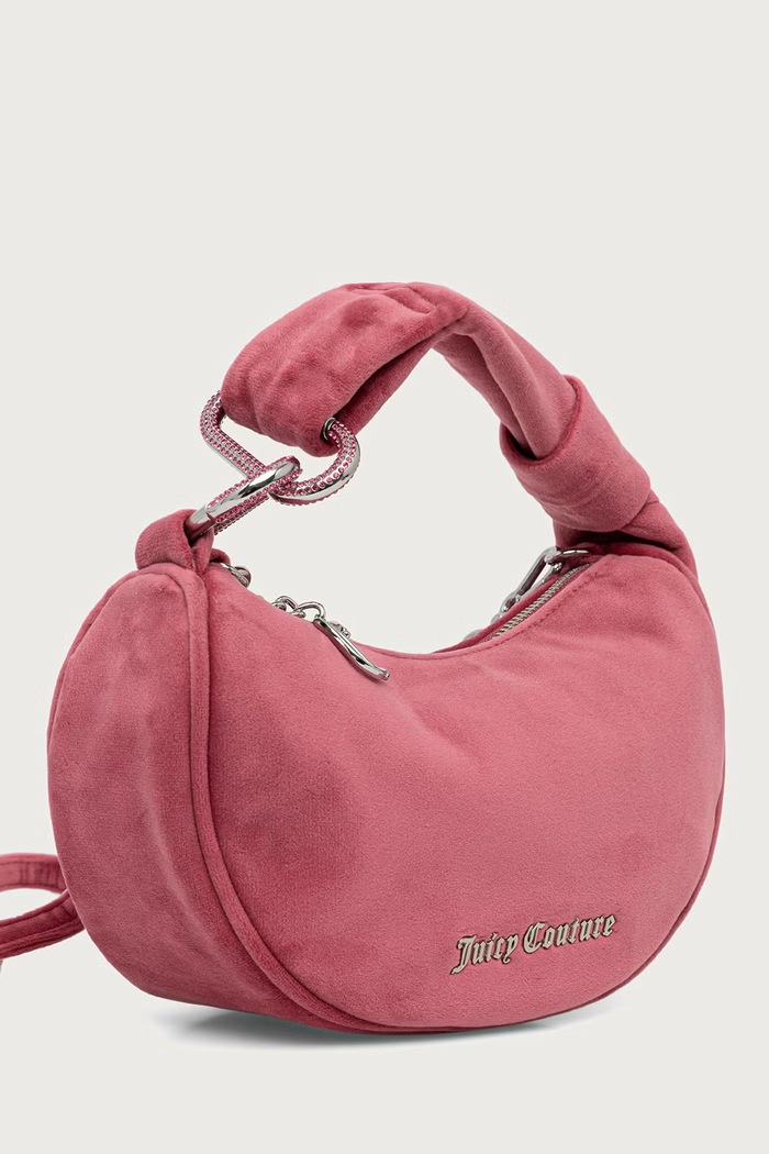 Juicy Couture Mala torba hobo za žene od velura Blossom BIJL55311WPO roza SS26