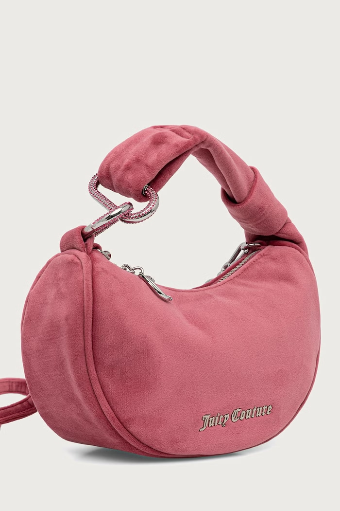 Juicy Couture Mala torba hobo za žene od velura Blossom BIJL55311WPO roza SS26