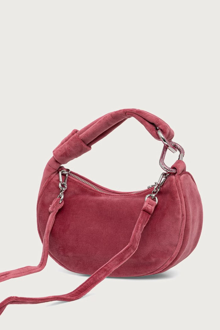 Dodaci Juicy Couture Mala torba hobo za žene od velura Blossom BIJL55311WPO roza