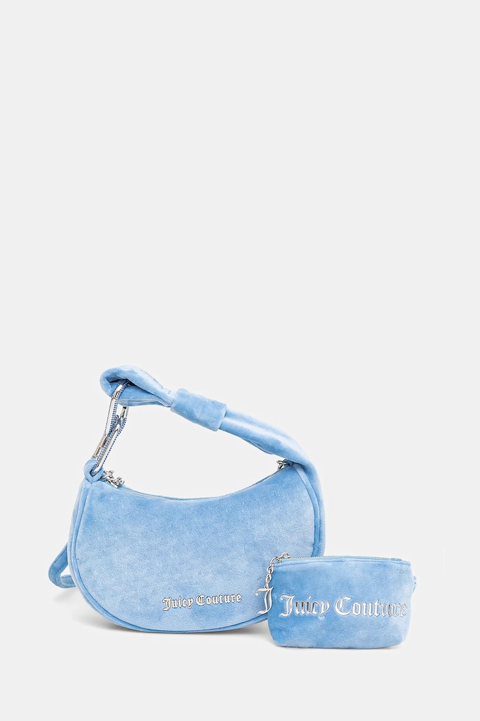 Juicy Couture Torebka hobo damska welurowa Blossom niebieski BIJL55311WPO