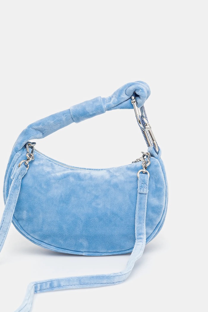 Akcesoria Juicy Couture Torebka hobo damska welurowa Blossom BIJL55311WPO niebieski