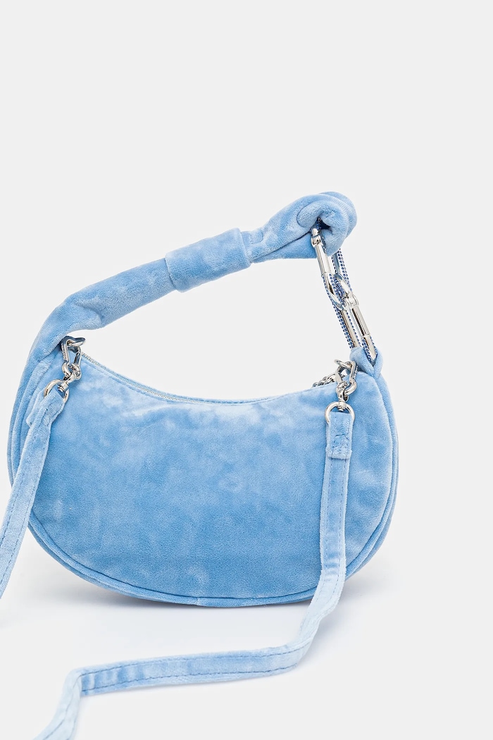 Akcesoria Juicy Couture Torebka hobo damska welurowa Blossom BIJL55311WPO niebieski