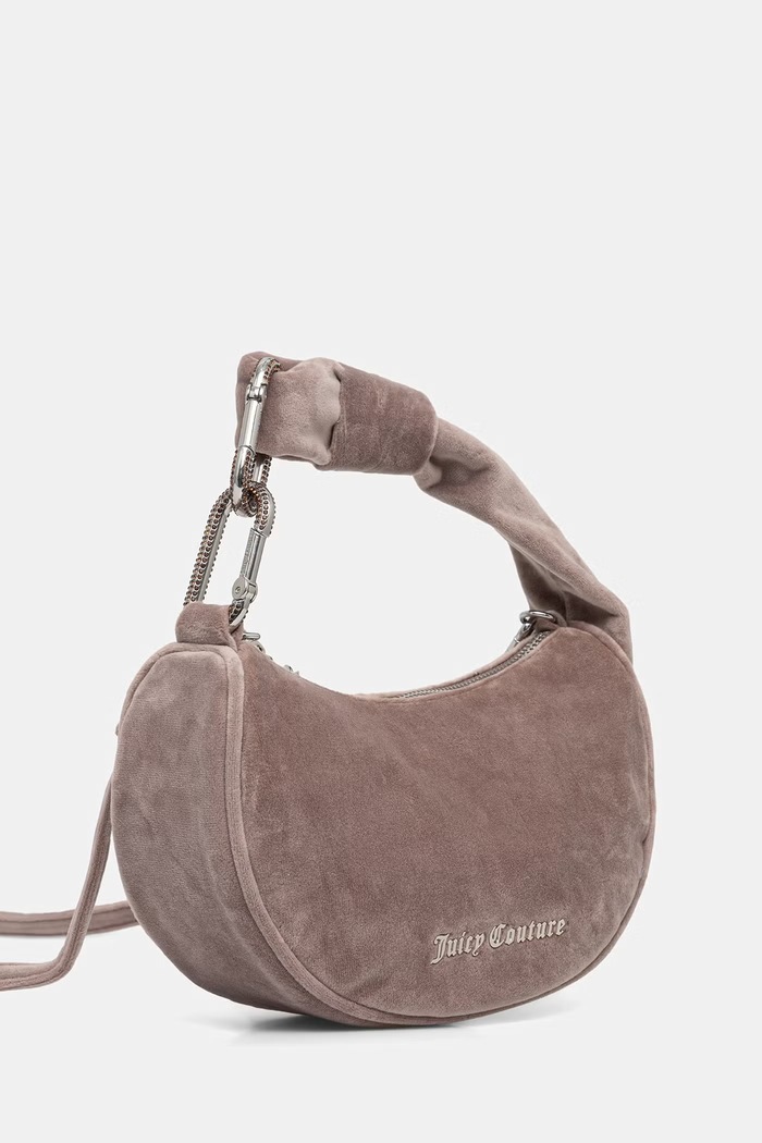 Juicy Couture torebka hobo damska welurowa Blossom BIJL55311WPO beżowy AW25