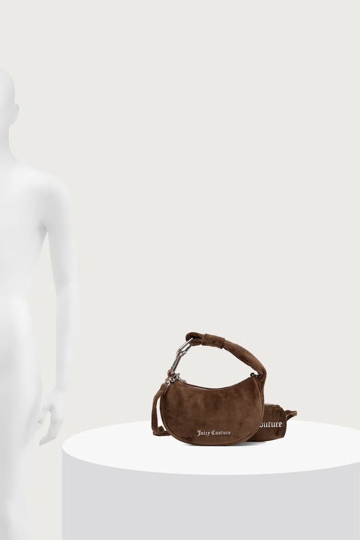 Torebka hobo damska welurowa Blossom Juicy Couture brązowy BIJL55311WPO