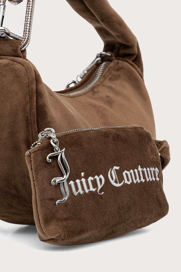 Mala torba hobo za žene od velura Blossom Juicy Couture BIJL55311WPO smeđa