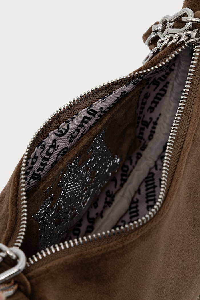 Torebka hobo damska welurowa Blossom Juicy Couture BIJL55311WPO brązowy