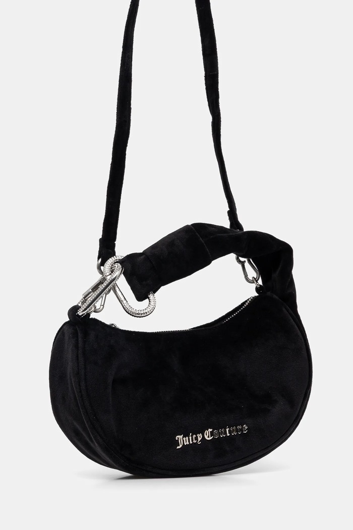Juicy Couture hobo bag pentru femei de velur Blossom BIJL55311WPO negru AW25