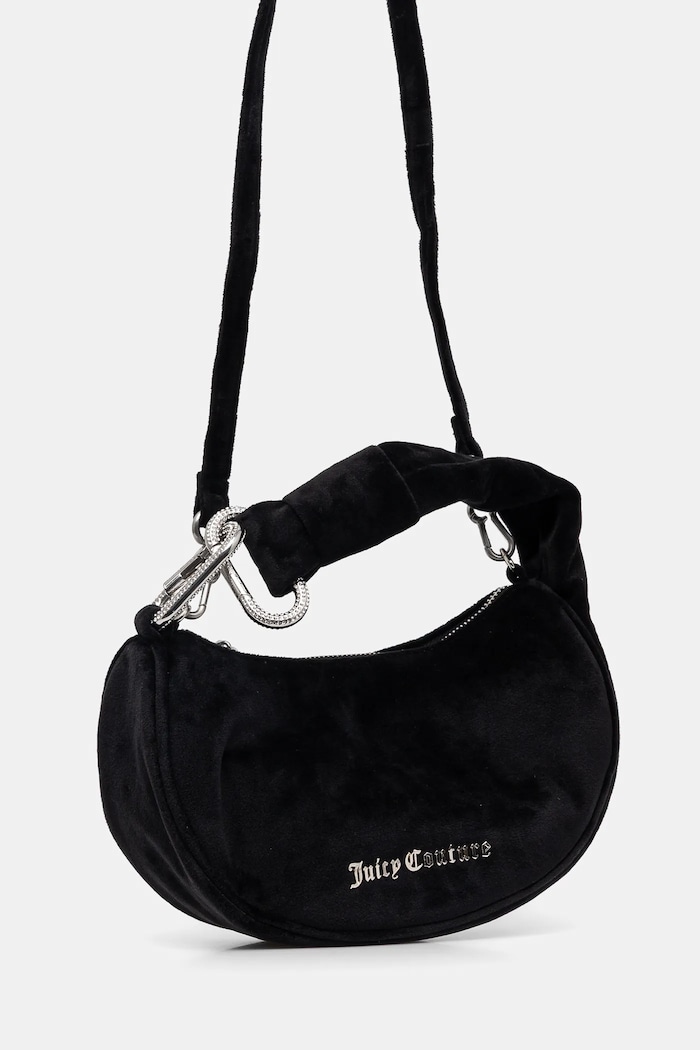 Juicy Couture hobo bag pentru femei de velur Blossom BIJL55311WPO negru AW25