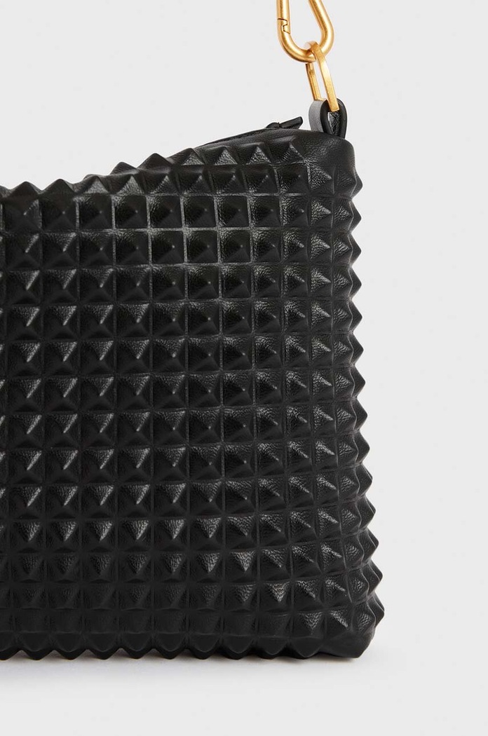 Kožená kabelka AllSaints EVE STUD CROSSBODY W027XZ černá
