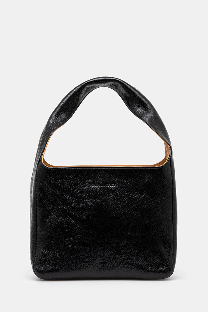 Our Legacy leather handbag Brick strapless black A2248BBL