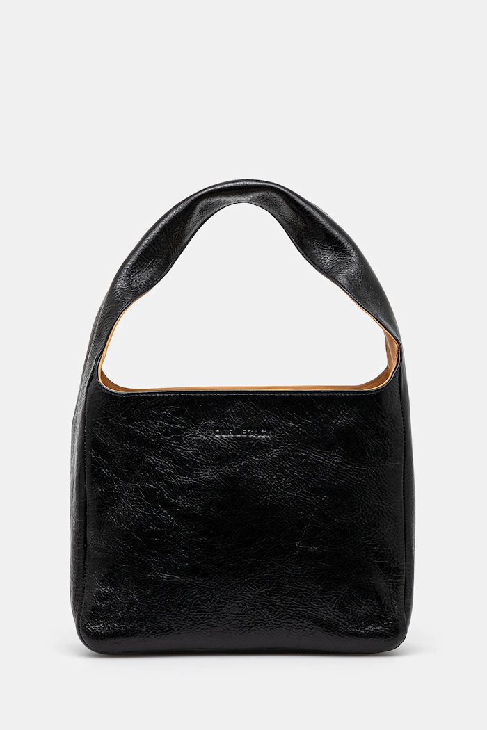 Our Legacy leather handbag Brick strapless black A2248BBL