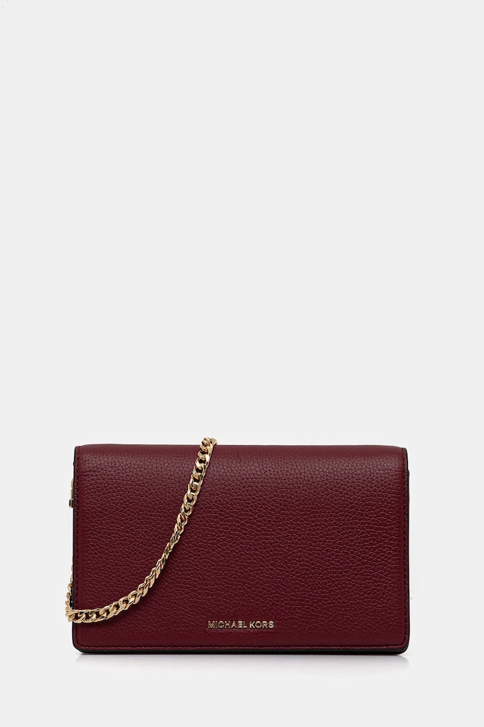 MICHAEL Michael Kors geantă de piele uni burgundia 32T4GJ6C2L