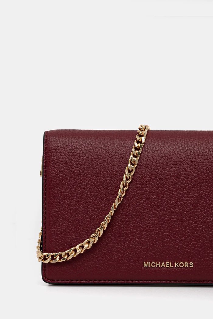 Accesorii MICHAEL Michael Kors geantă de piele 32T4GJ6C2L burgundia