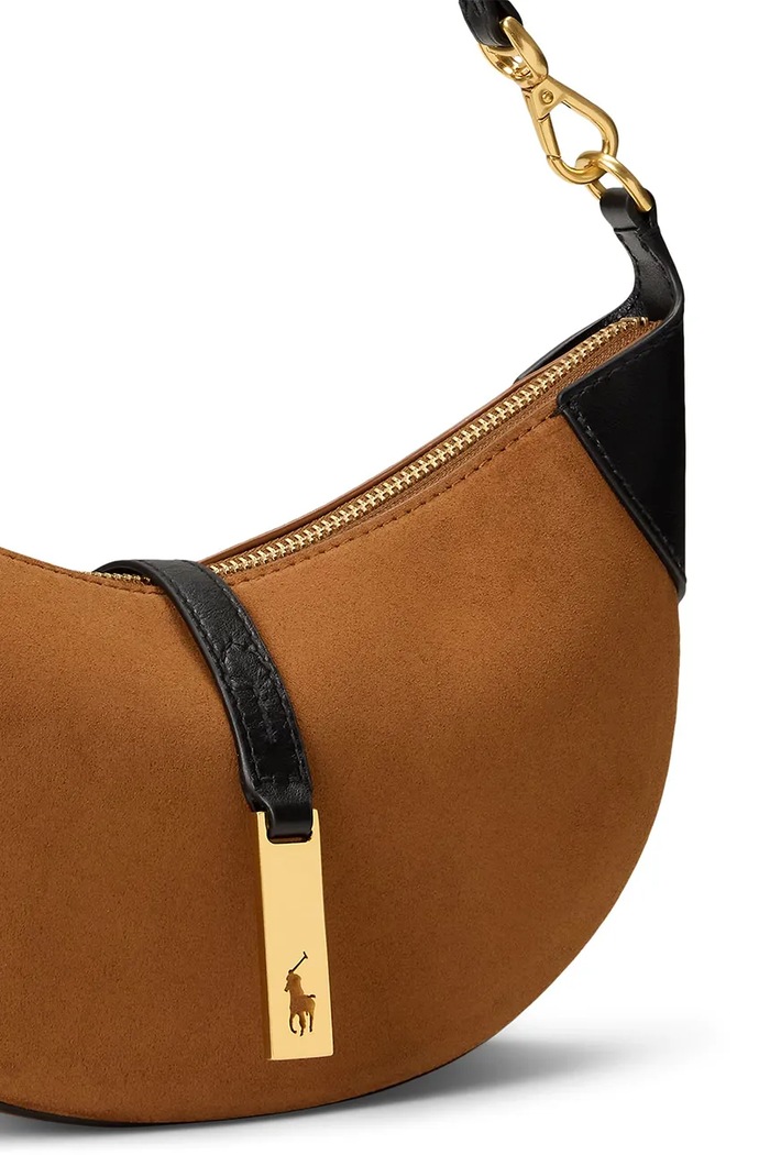 Geantă hobo de damă din piele Polo Ralph Lauren 428929801 maro
