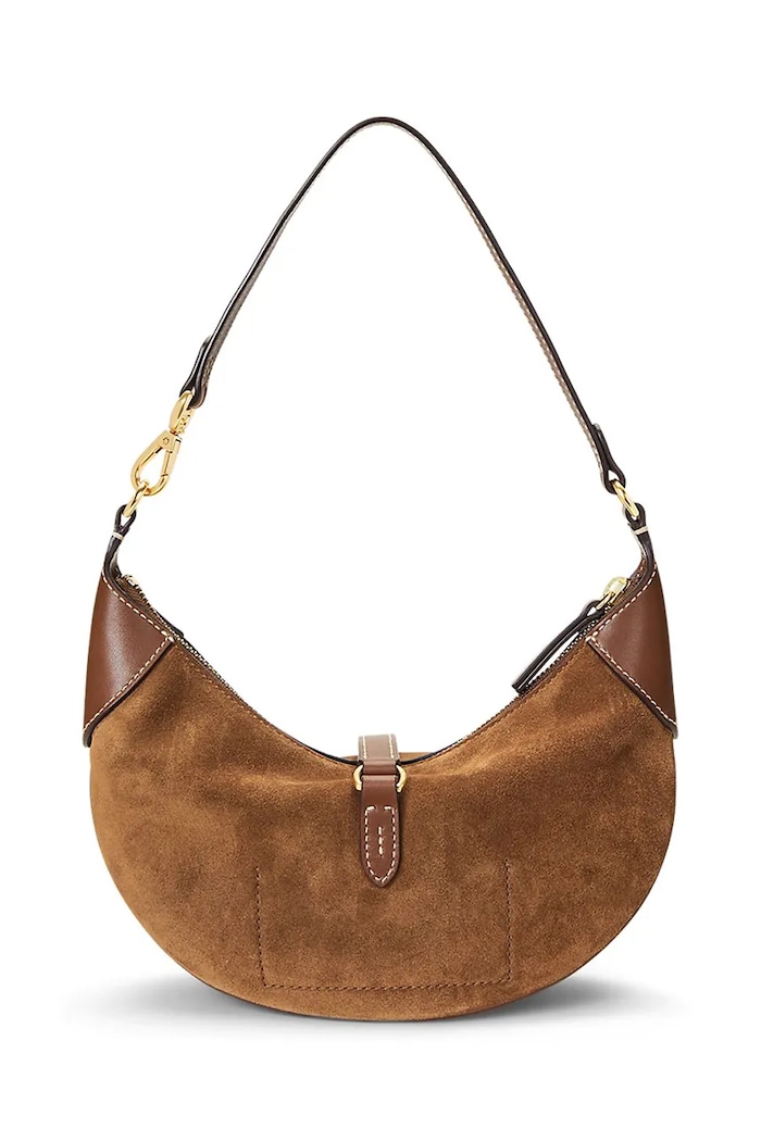 Polo Ralph Lauren torebka hobo damska skórzana 428929801 brązowy AW24