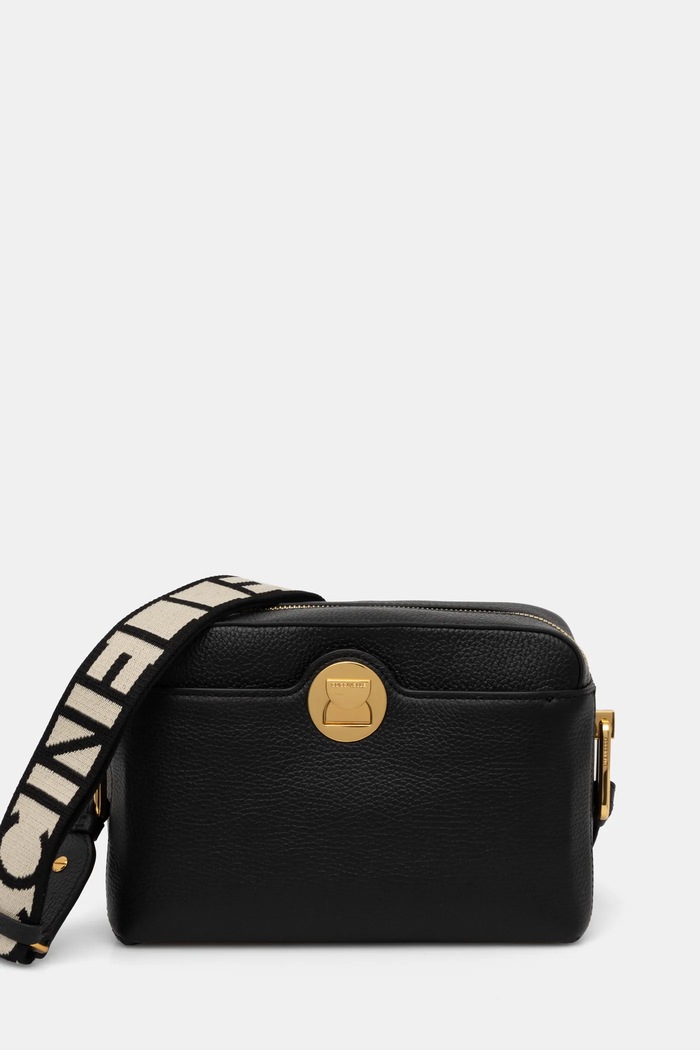 Coccinelle borsa a mano in pelle pelle fiore nero E1.ND3.15.01.01