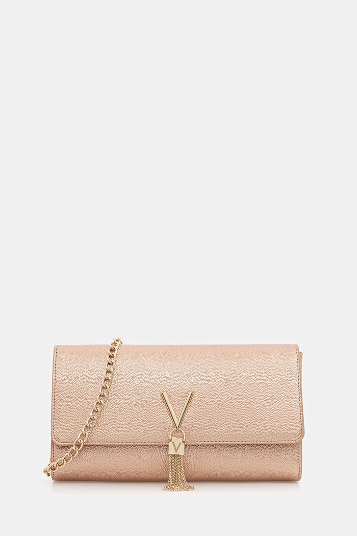 Valentino Bags kopertówka nie mieści A4 złoty VBS1R401G