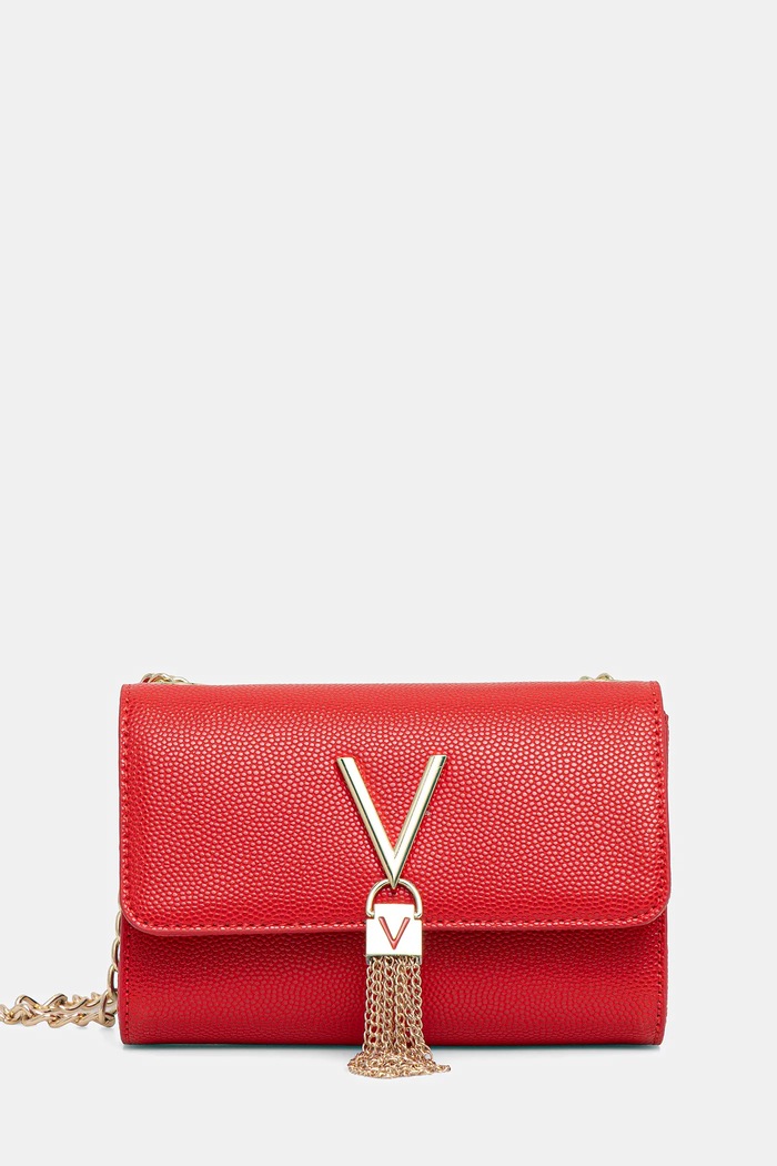 Kabelka Valentino Bags hladký červená VBS1R403G