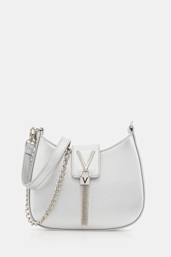 Kabelka Valentino Bags hladký stříbrná VBS1R417G
